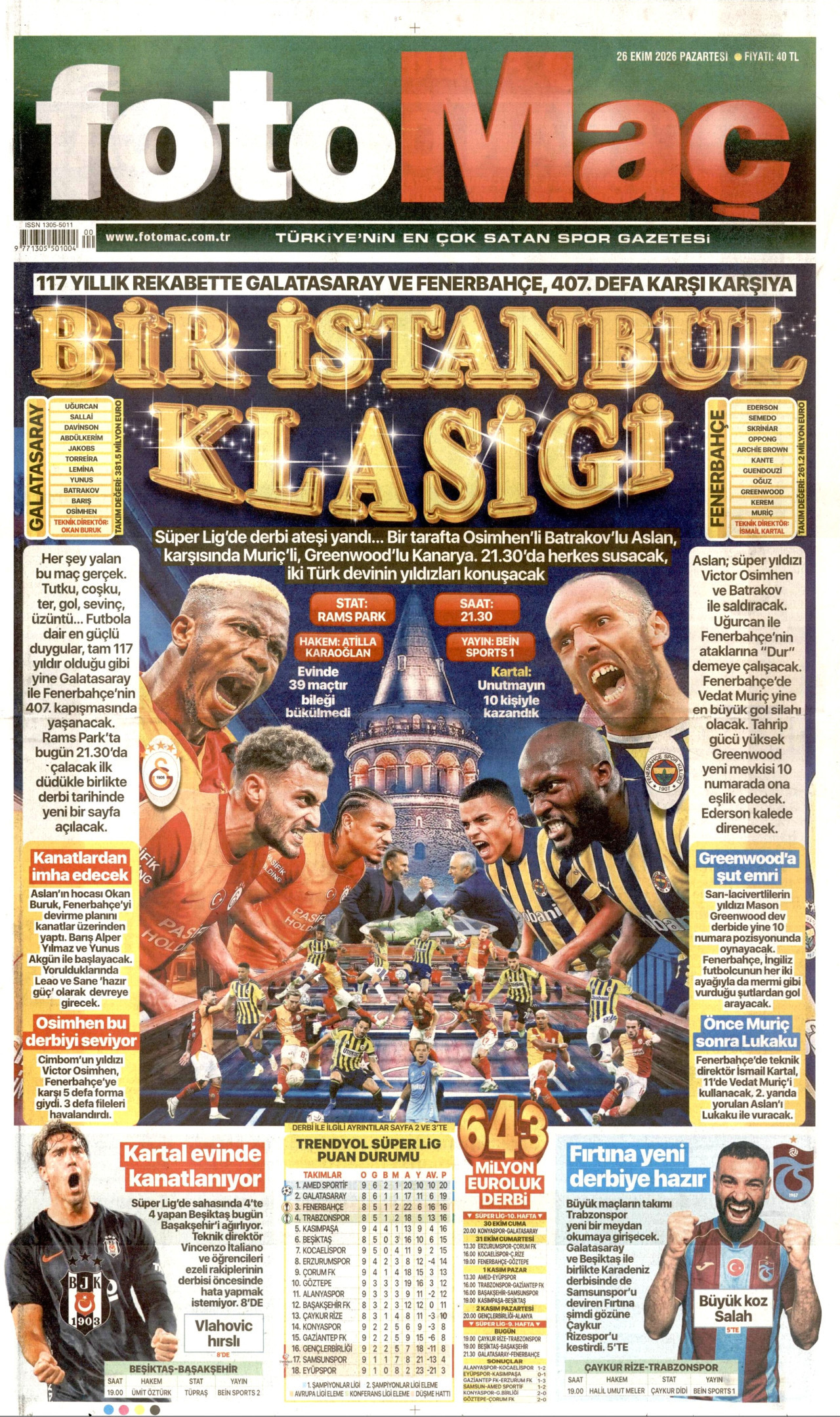 Fotomaç Gazetesi gazetesi manşeti