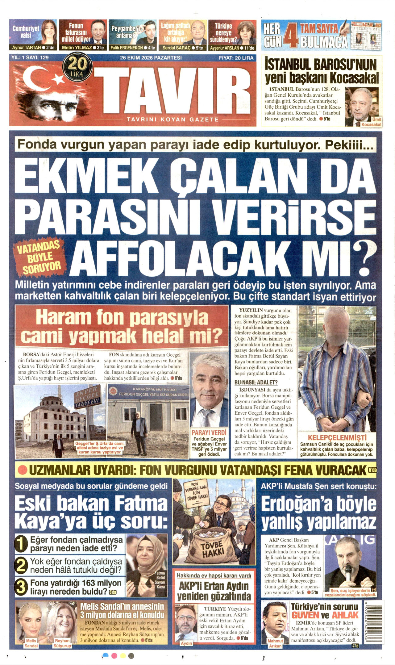 Tavır Gazetesi Gazetesi gazetesi manşeti